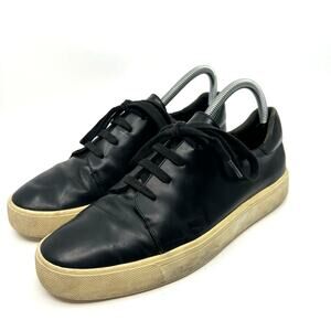 VINCE Bale Black Leather Sneakers Women's 8.5 US